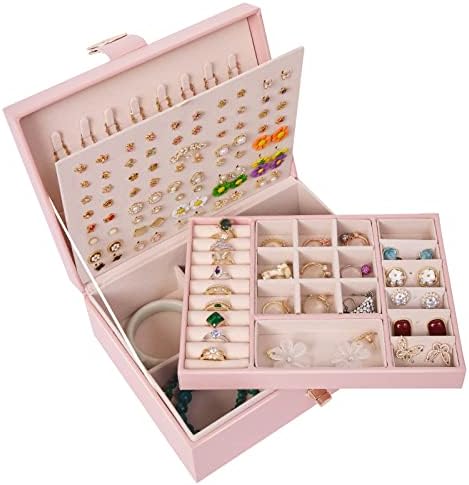 מארגן קופסאות תכשיטים של זומייה עם עור PU לטבעת, שרשרת, ארגז עגילים לקופסת יום הולדת לחג המולד מתנות