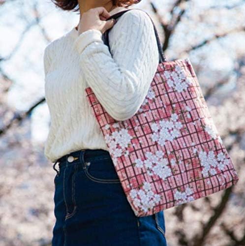 תיק כתף פרחוני יפני תיק פריחת דובדבן פריחה לשימוש חוזר לתיקי מכולת/תוצרת ביפן לעבוד עבור בנות נשים
