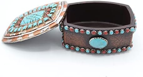 קאובוי קאובוי מערבי אבני טורקיז קופסת תכשיטים תכשיטים