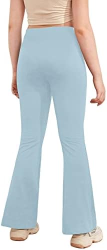 ילדה של חותלות צלב גבוהה מותן התלקחות מכנסיים יוגה אתחול מכנסיים מוצק צבע מלא אורך מכנסי פעמון