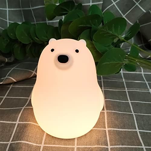 Ledholyt Kids Light Light, מנורת משתלת דוב סיליקון חמוד לתינוק ופעוט, אור לילה לבעלי חיים לבנים ולבנות,